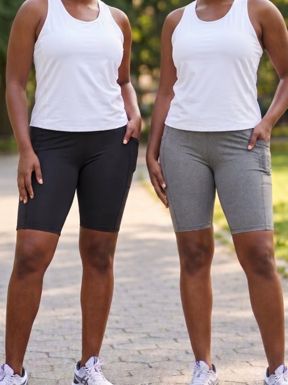 NWOT Set of 2 High Waisted Active Yoga Athletic Bike Shorts with Pockets Small